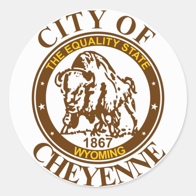 Siegel von Cheyenne, Wyoming Runder Aufkleber (Vorderseite)