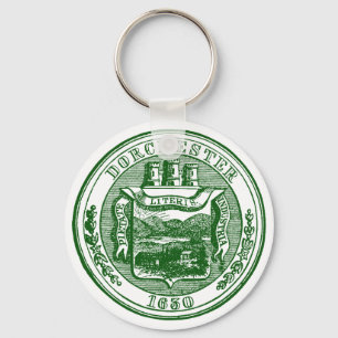 Siegel von Dorchester Massachusetts, grün Schlüsselanhänger