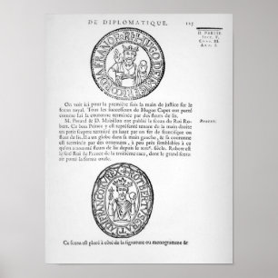 Siegel von Hugues Capet und Robert II. Poster