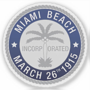 Siegel von Miami Beach, Florida, USA Aufkleber