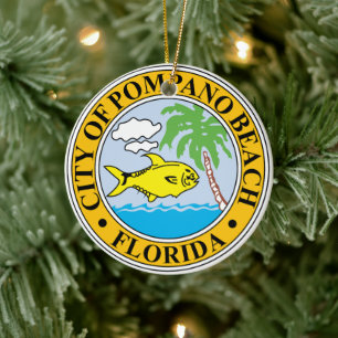Siegel von Pompano Beach, Florida Keramik Ornament