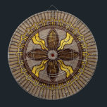 Siegel von Shamash - Holz brannte mit Goldakzenten Dartscheibe<br><div class="desc">Siegel von Shamash - Holz brannte mit Goldakzenten</div>