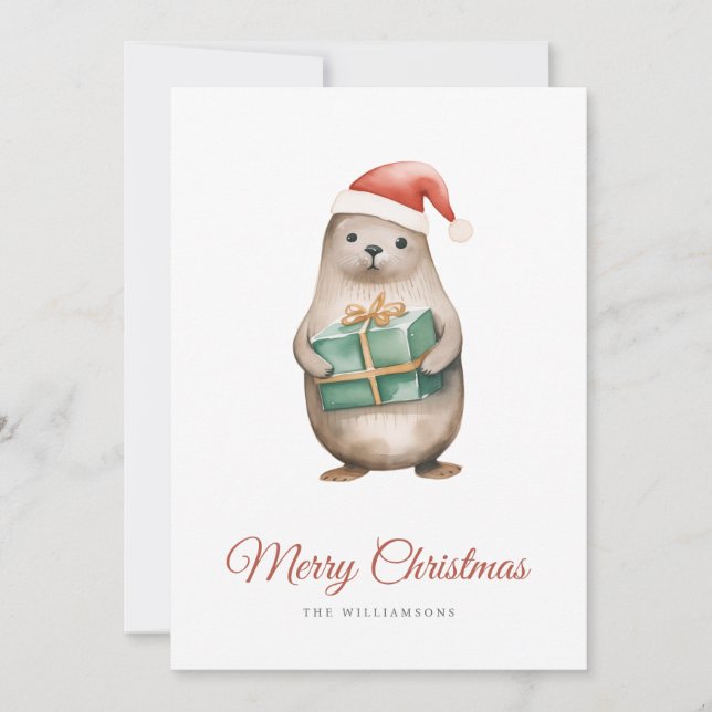 Siegel Weihnachtsgrüße Feiertagskarte (Vorderseite)