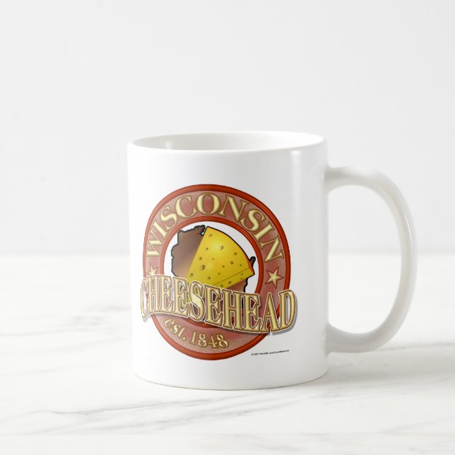 Siegel Wisconsins Cheesehead Kaffeetasse (Rechts)