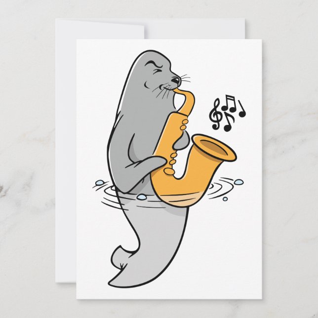 Siegel zum Saxophon Einladung (Vorderseite)