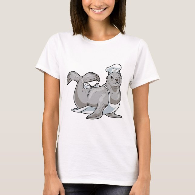 Siegelkoch Kochmütze Kochen T-Shirt (Vorderseite)
