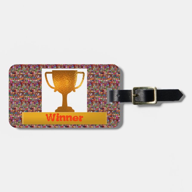 SIEGER Cup (Änderungstext zu Ihren Selbst) Gepäckanhänger (Vorderseite horizontal)