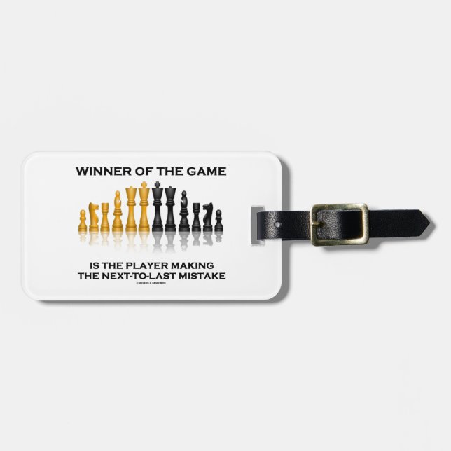 Sieger des Spiel-Spielers Folgend-Zu-Letzten Gepäckanhänger (Vorderseite horizontal)