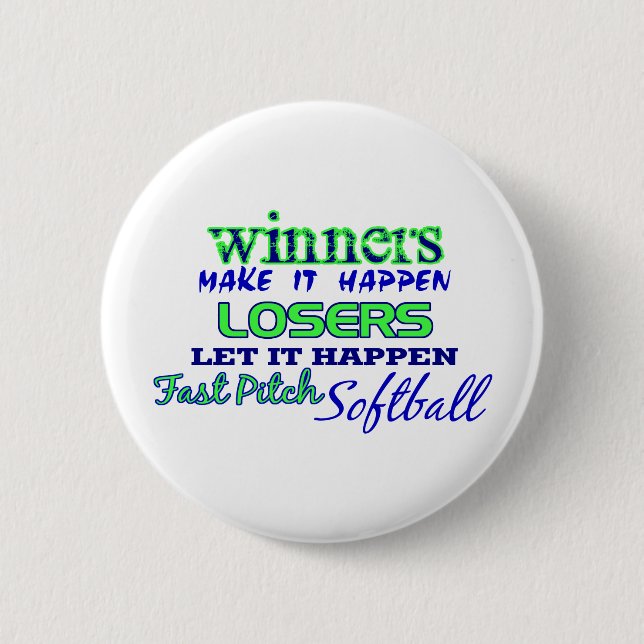 Sieger….Fasten Neigungs-Softball Button (Vorderseite)