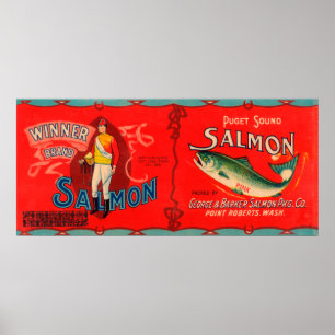 Sieger Marke Lachs Label Poster
