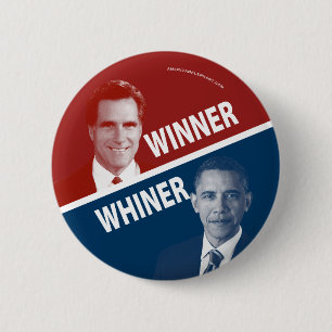 Sieger oder Whiner Romney gegen Obama Button