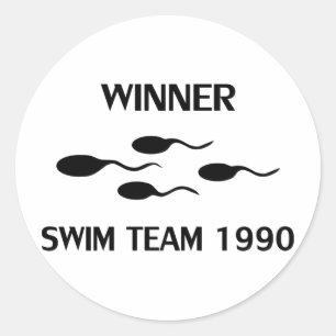 Sieger-Schwimmteam Ikone 1990 Runder Aufkleber