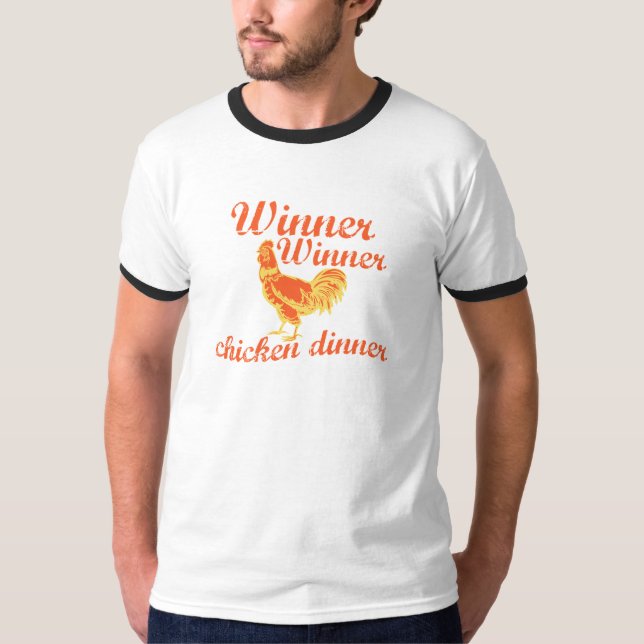 Sieger-Sieger-Huhn-Abendessen T-Shirt (Vorderseite)