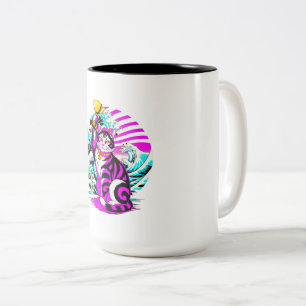Siegerkatze - Geschenk zur Abschlussfeier Zweifarbige Tasse