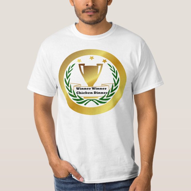 Siegersieger-Huhnabendessen, GLÜCK-T-SHIRT. T-Shirt (Vorderseite)