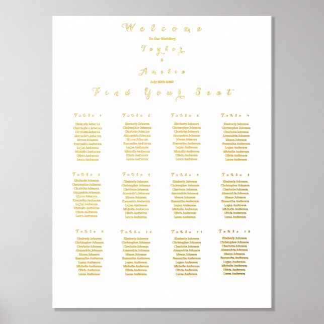 Sièges mariages Graphique 12 Tableaux Véritable hu (Recto)
