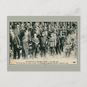 Siegesfeiern in Paris Foch und Joffre Postkarte
