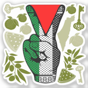 Siegessymbol Hand Widerstand Rot Dreieck Symbol Aufkleber