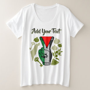 Siegessymbol Hand Widerstand Rot Dreieck Symbol Große Größe T-Shirt
