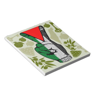 Siegessymbol Hand Widerstand Rot Dreieck Symbol Notizblock