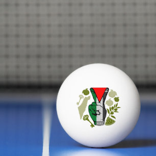Siegessymbol Hand Widerstand Rot Dreieckssymbol Tischtennisball