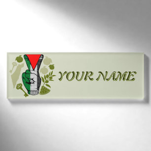 Siegessymbol Hand Widerstand rotes Dreieckssymbol Namenschild