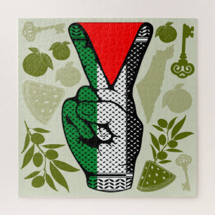 Siegessymbol Hand Widerstand rotes Dreiecksymbol