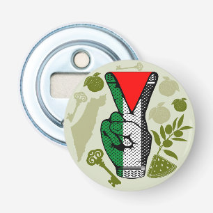 Siegessymbol Hand Widerstand rotes Dreiecksymbol Flaschenöffner