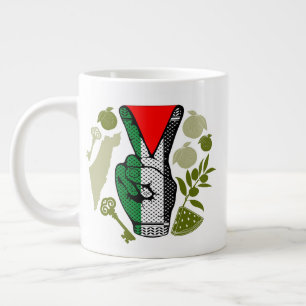 Siegessymbol Hand Widerstand rotes Dreiecksymbol Jumbo-Tasse