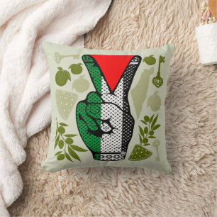 Siegessymbol Hand Widerstand rotes Dreiecksymbol Kissen