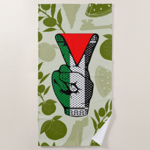 Siegessymbol Hand Widerstand rotes Dreiecksymbol Strandtuch