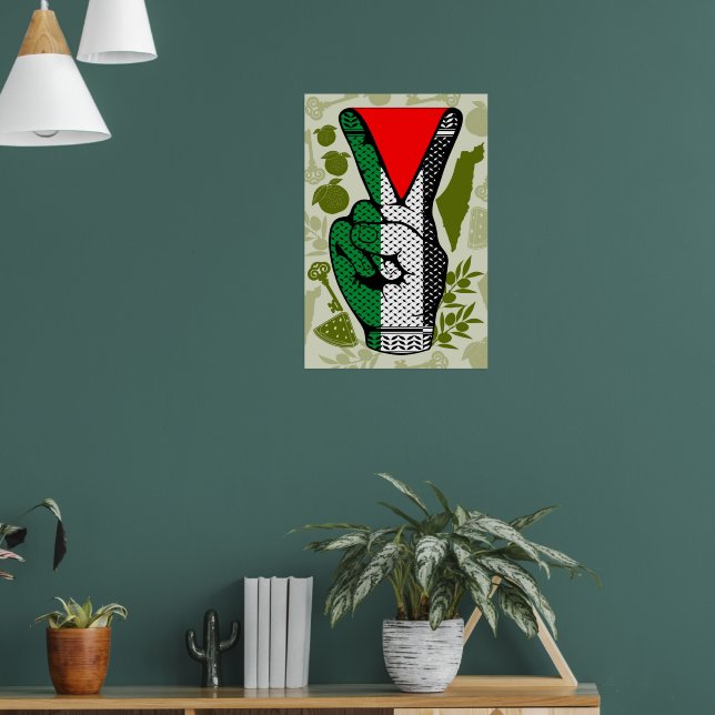 Siegeszeichen des roten Dreieck-Widerstands der Ha Poster (Wohnzimmer 1)