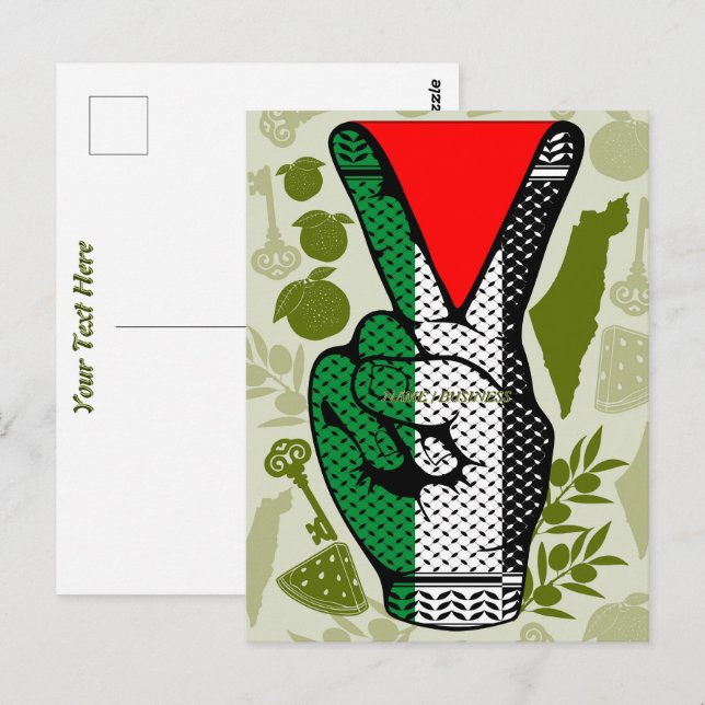 Siegeszeichen des roten Dreieck-Widerstands der Ha Postkarte (Vorne/Hinten)