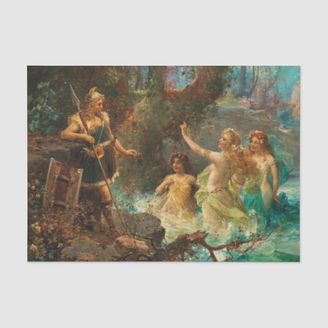 Siegfried und die Rheintochter von Hans Zatzka Seidenpapier (Vorderseite)