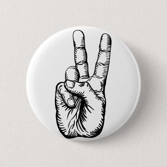 Sieggruß oder Friedenszeichen Button (Vorderseite)
