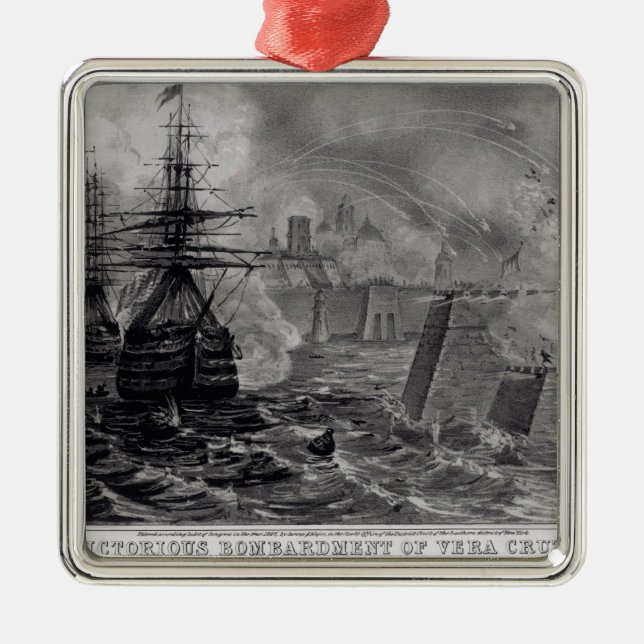Siegreiche Bombardierung von Vera Cruz Silbernes Ornament (Vorne)
