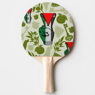Siegreichen Hand Widerstand Roten Dreieck Symbol Tischtennis Schläger