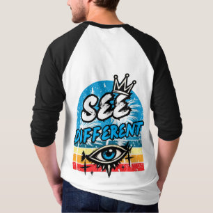 Sieh Anders Retro Langarm T-Shirt