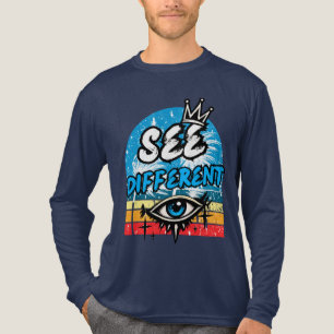 Sieh Anders Retro Langarm T-Shirt Tri-Blend Shirt