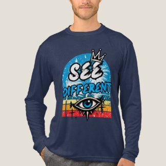 Sieh Anders Retro Langarm T-Shirt Tri-Blend Shirt