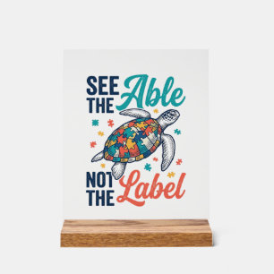 Sieh die Schildkröten-Puzzle-Bewusstseins-Shirt Ge Acrylschild