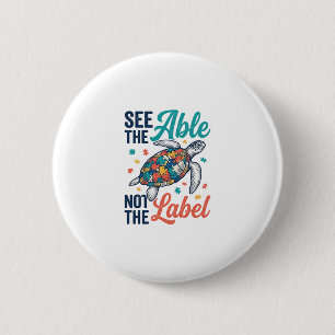 Sieh die Schildkröten-Puzzle-Bewusstseins-Shirt Ge Button