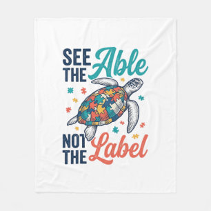 Sieh die Schildkröten-Puzzle-Bewusstseins-Shirt Ge Fleecedecke