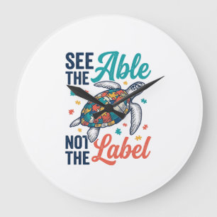 Sieh die Schildkröten-Puzzle-Bewusstseins-Shirt-Ge Große Wanduhr