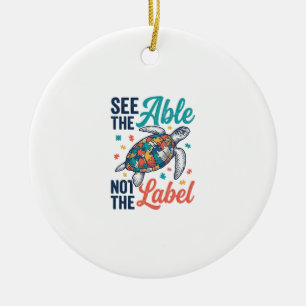 Sieh die Schildkröten-Puzzle-Bewusstseins-Shirt Ge Keramik Ornament