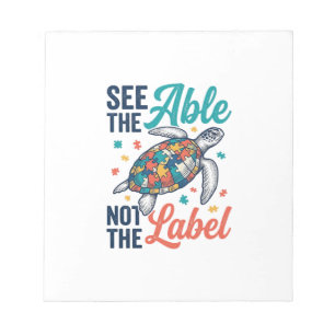 Sieh die Schildkröten-Puzzle-Bewusstseins-Shirt Ge Notizblock