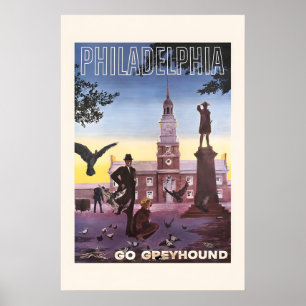 Sieh Dir das Philadelphia Vintage Style Reiseplaka Poster