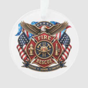 Sieh Rückseite - Feuerwehrmann Acryl-Ornament Ornament