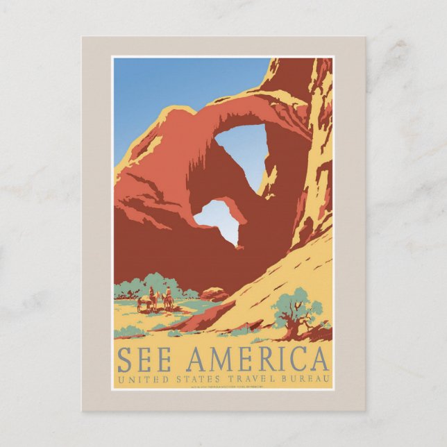 Siehe America Travel Vintag Postcard Postkarte (Vorderseite)