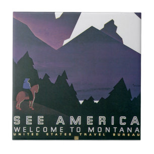 Siehe Amerika ~ Willkommen in Montana Fliese